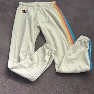 Aviator Nation Pastel rainbow 5-striped sweatpants